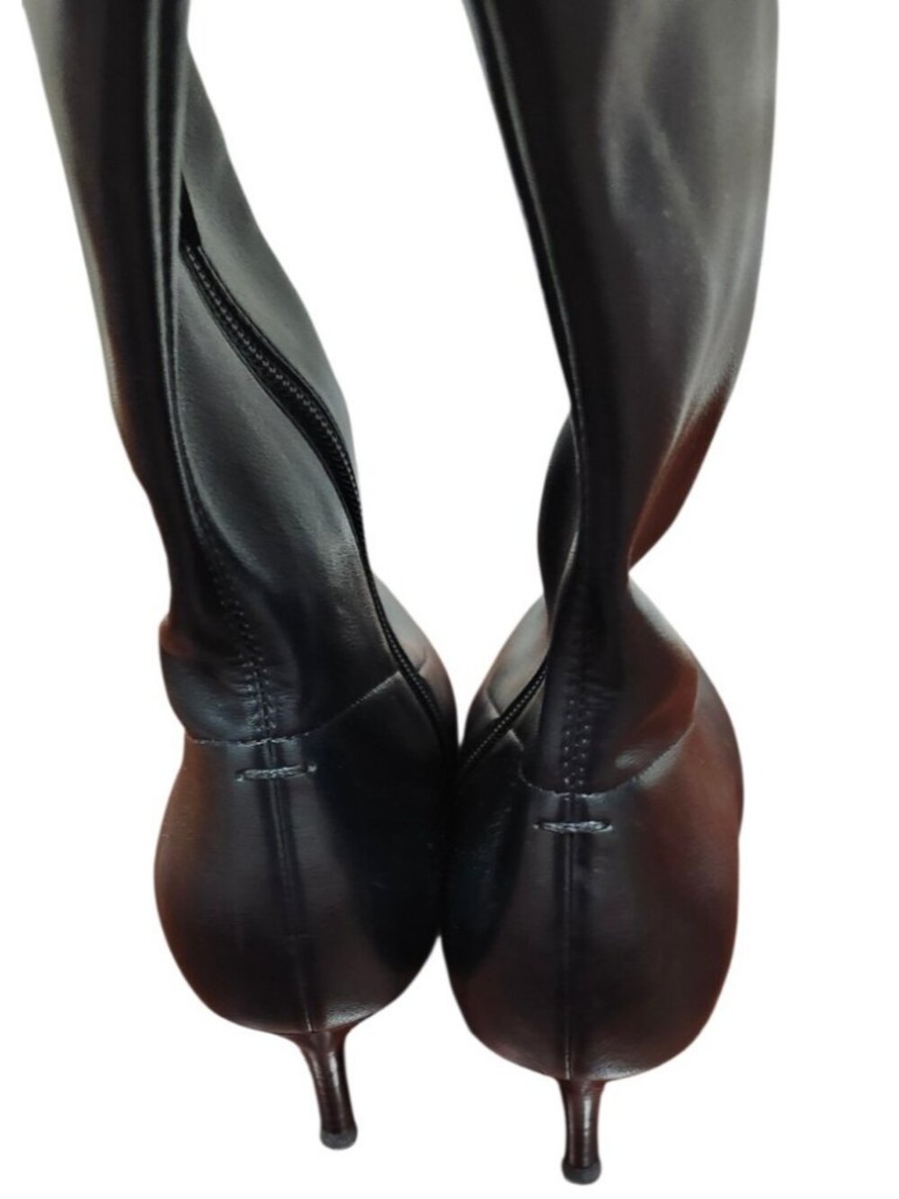 Rag & Bone Mercer Leather Knee High Boots Black Pointed Toe Kitten Heel EU 37 - Picture 13 of 16